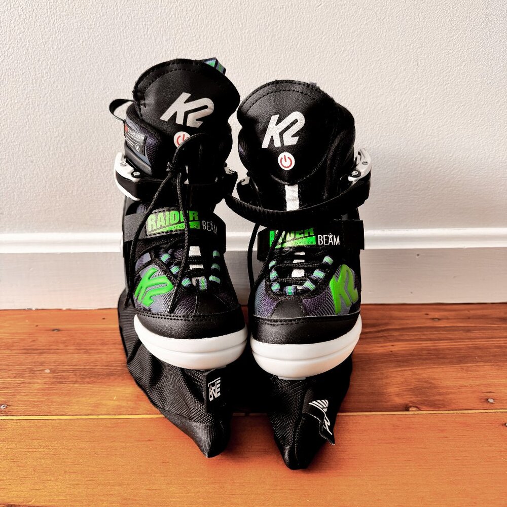 K2 Raider Beam Kids Ice Skates | Size 11–2 | Includes Blade Protectors